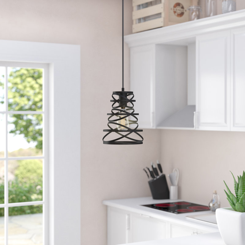 Luminaire suspendu cônique unique 1 lumière Reinke, H 9,2 po x l 7,5 po x P 7,5 po