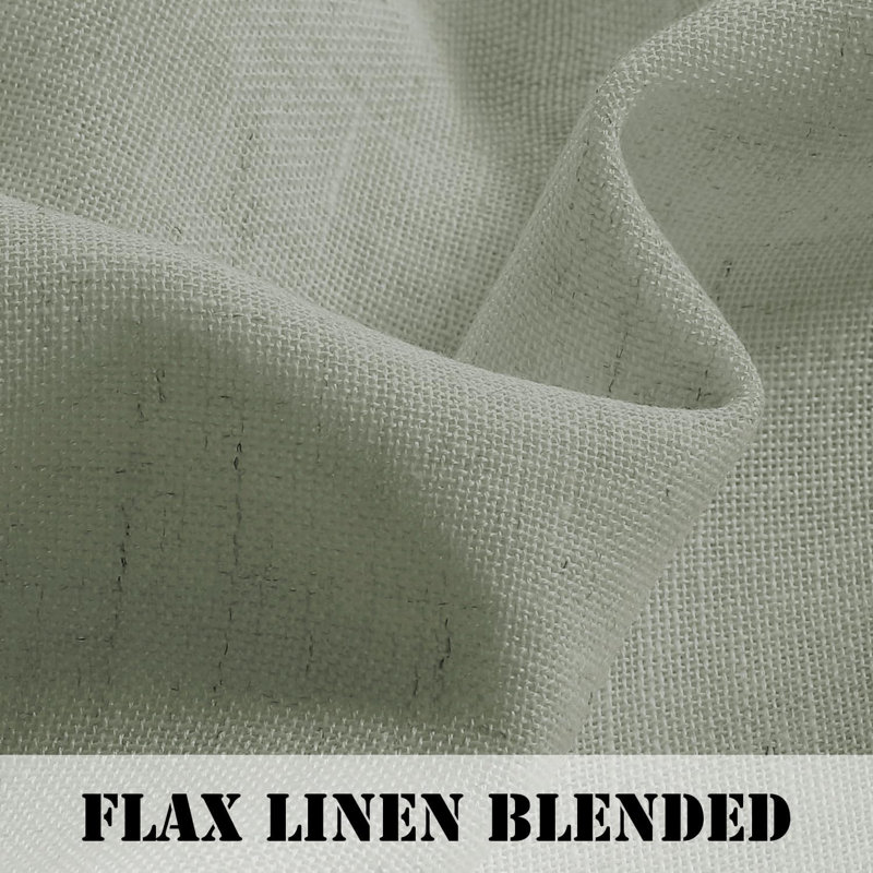 Linen Grommet Curtains for Living Room 2 Panel Drape Semi Sheer Neutral Country Rustic Farmhouse Boho Curtain Bedroom Muslin Look Light Filtering