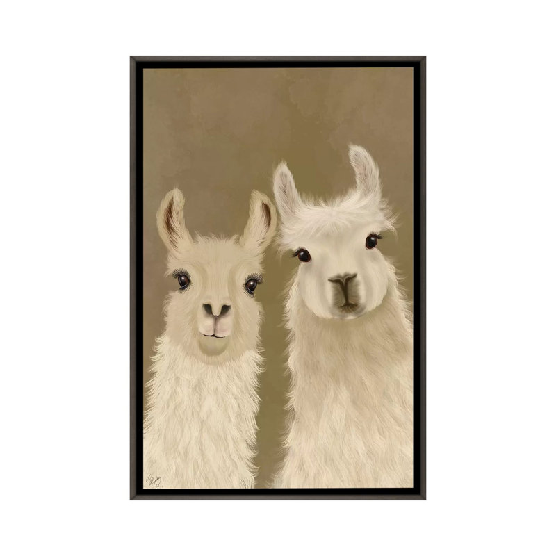 «Llama Duo, Look at You» par Fab Funky - impression d'art graphique, H 26 po x l 18 po x P 1,5 po, Aucun mat