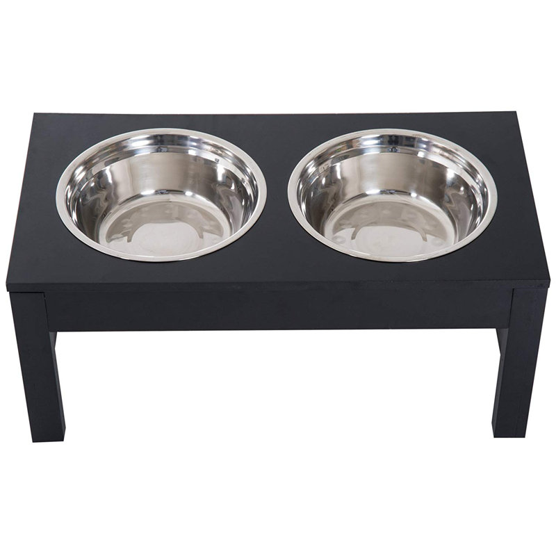 Bols pour chien surélevés PawHut, Noir