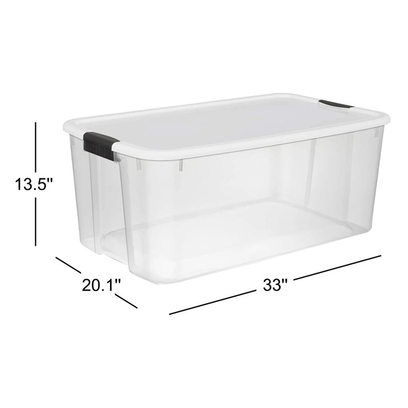 Sterilite 116 Qt Clear Storage Tote, 4 Pack, & 70 Qt Clear Storage Tote, 4 Pack
