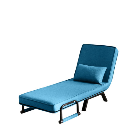 51 Multifunctional Chair Bed For Adults - Adjustable & Intriguing Pillow, Cozy Single Futon Small Spaces, Apartment, Office (Blue Amusing