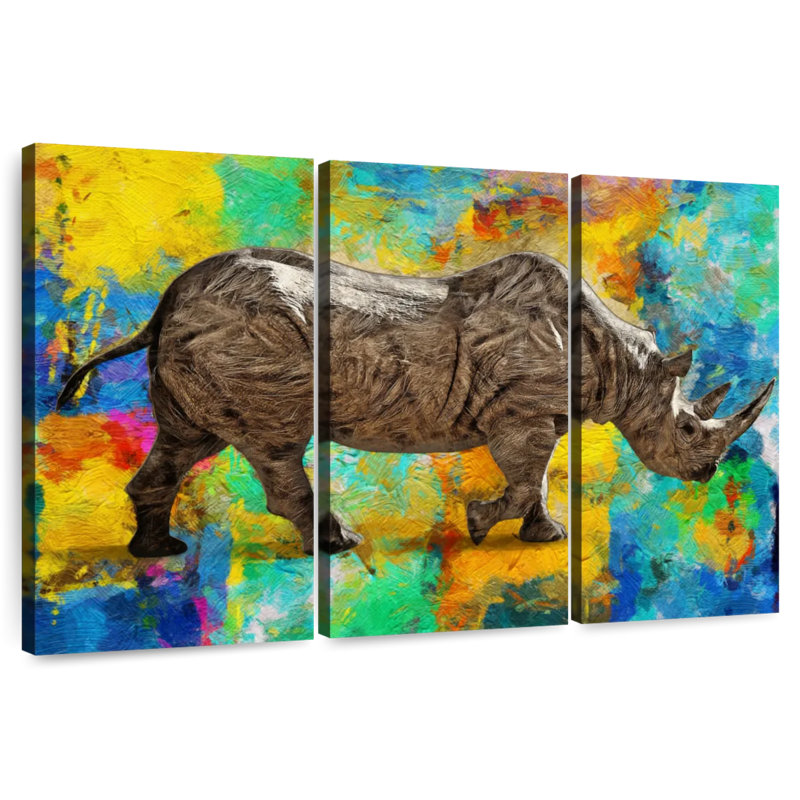 Fantaisie rhinocéros, H 28 po x l 45 po