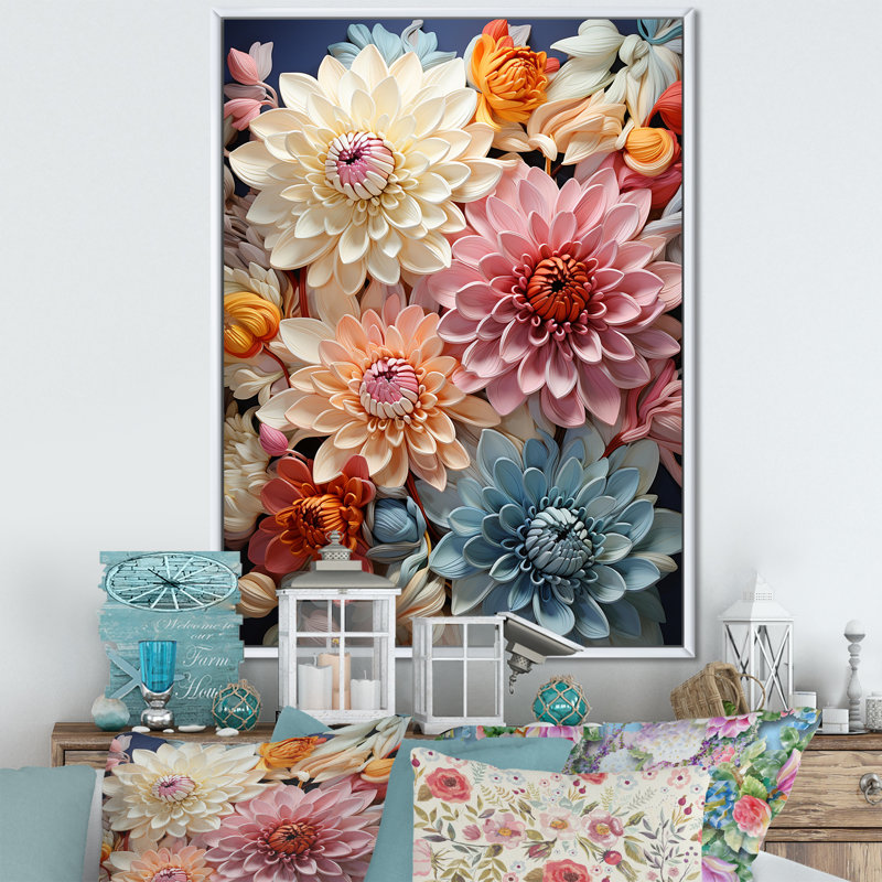 Maman sereine colorée sur toile, H 32 po x l 16 po x P 1 po, Cadre flottant blanc