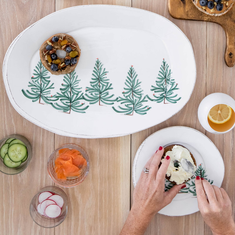 Lastra Holiday Stoneware Platter, 13.5" L x 10" W