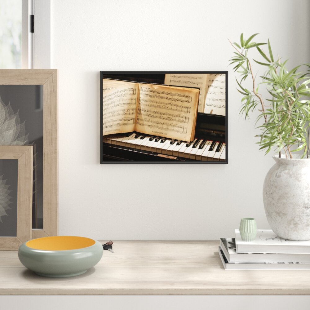 Gerahmtes Wandbild Klavier Noten Piano