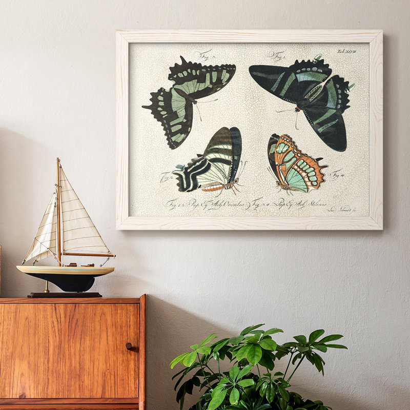 «Crackled Butterflies III», peinture sur toile encadrée, H 28 po x l 42 po x P 1,5 po, Blanc