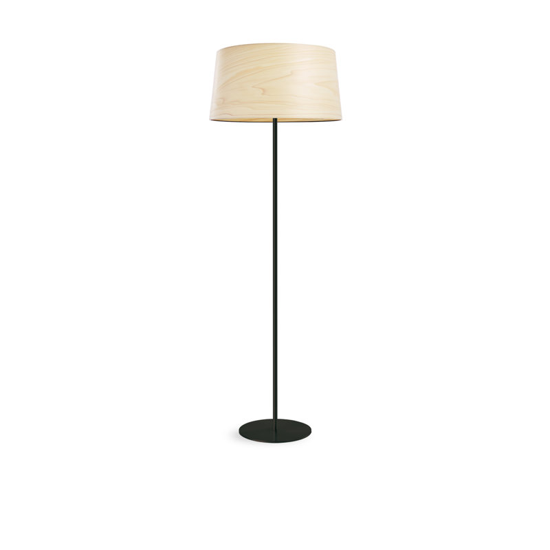 Zeta Floor Lamp - 18.5" Diameter, Natural White, Dimmable, Matte Black