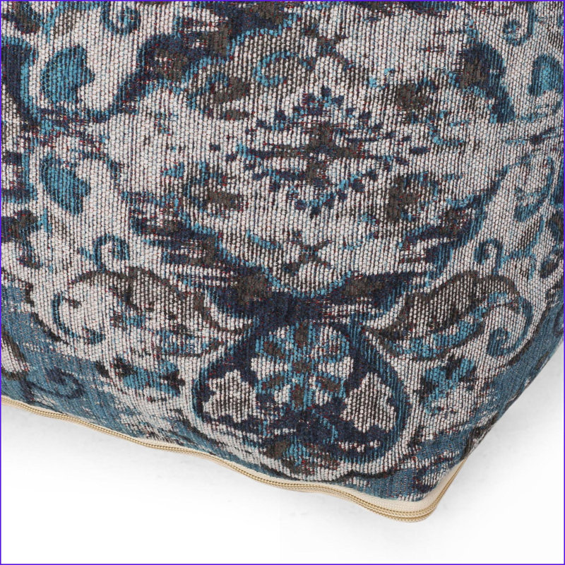Ottoman Square Pouf - Navy Blue 16x16x16 | Blue | Fabric
