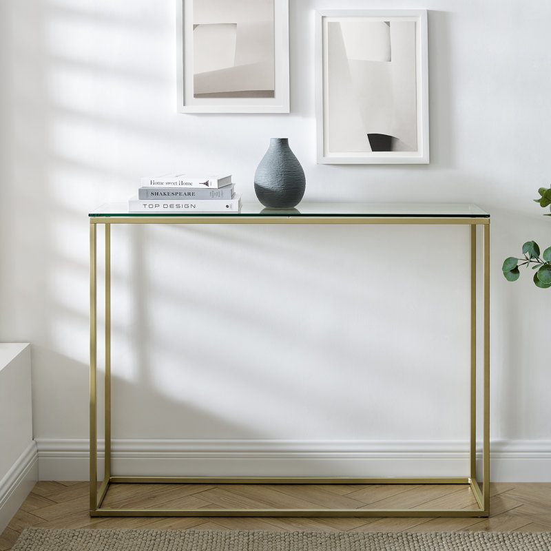Console Table, Glass/Gold