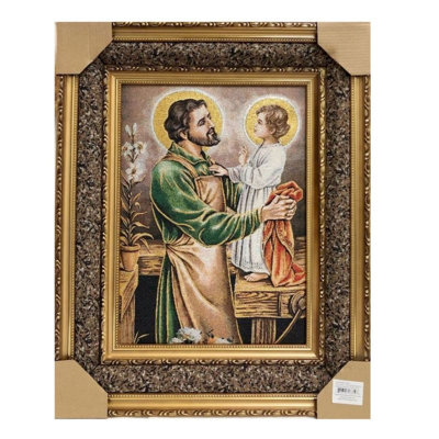 Tapisserie Saint-Joseph le Charpentier avec enfant