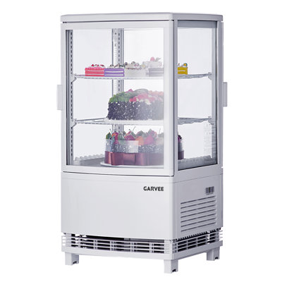 2.0 Cu.Ft Beverage Refrigerator with Glass Door, Countertop Double Door Drink Cooler, Commercial Mini Fridge for Drinks & Snacks, 110V, White