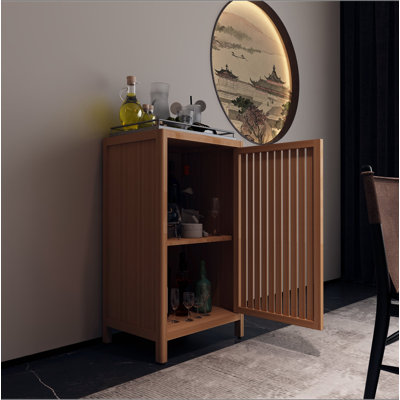 Armoire de rangement pour salle de bain en bambou, armoire de plancher autoportante avec porte et tablette pour salle de bain, salon, chambre à coucher, couloir, cuisine
