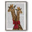 «Giraffes and Bow», reproduction encadrée-2024240346