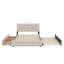 Grand lit plateforme tapissier avec 2 tiroirs et un lit gigogne-250563761