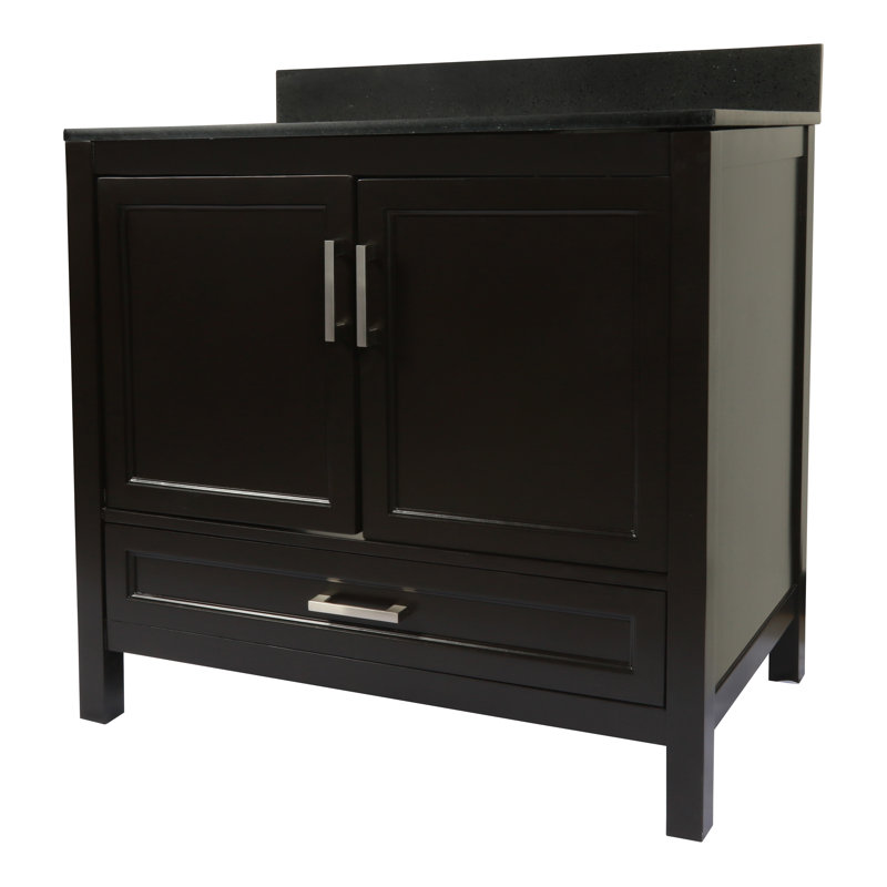 Ella 37'' Single Bathroom Vanity with Engineered Quartz Top