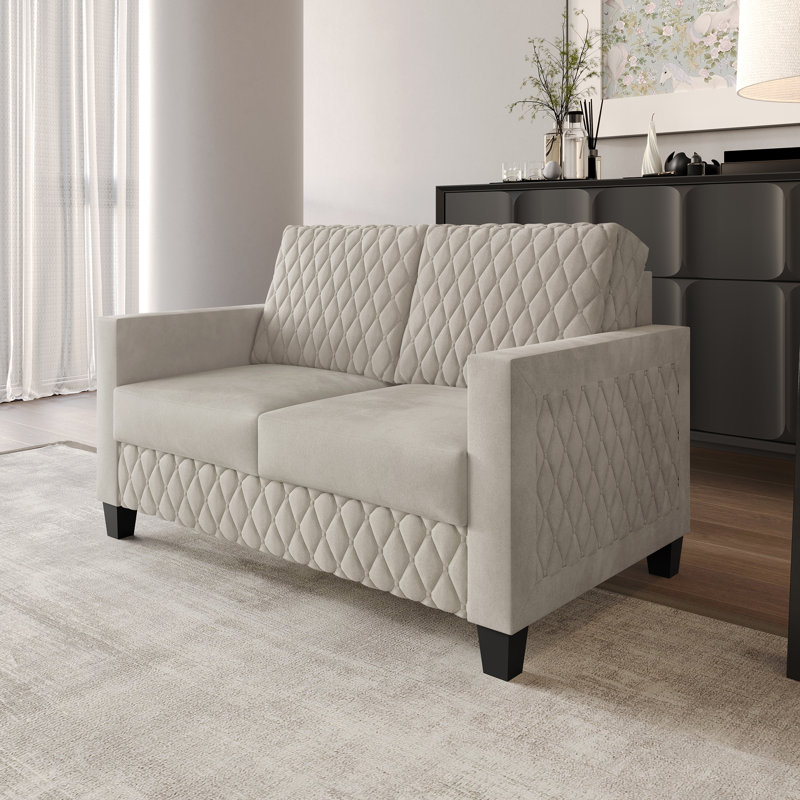 Causeuse en velours, Beige