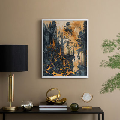 «Christmas Holiday Art» DCXLI, reproduction d'art encadrée - bois massif