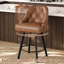 Swivel Upholstered Bar Stool with Solid Wood Frame-1607183135-1607183121