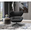 Chaise pivotante 100% cuir espresso Espedito-70815386