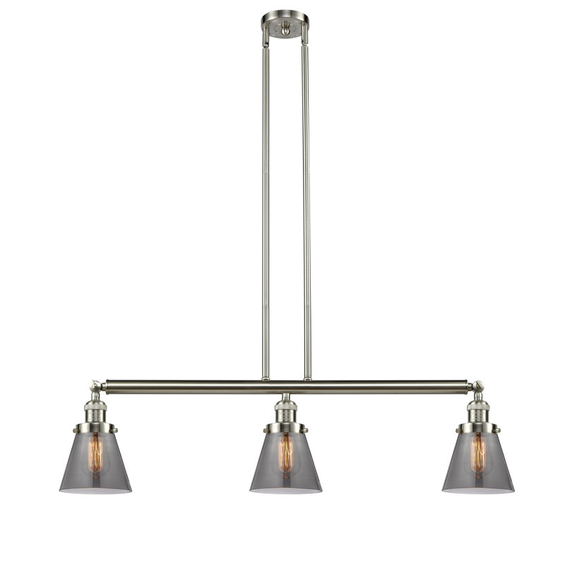 Montano 3 - Light Kitchen Island Pendant, No Bulb Included, Smoked, Antique Brass