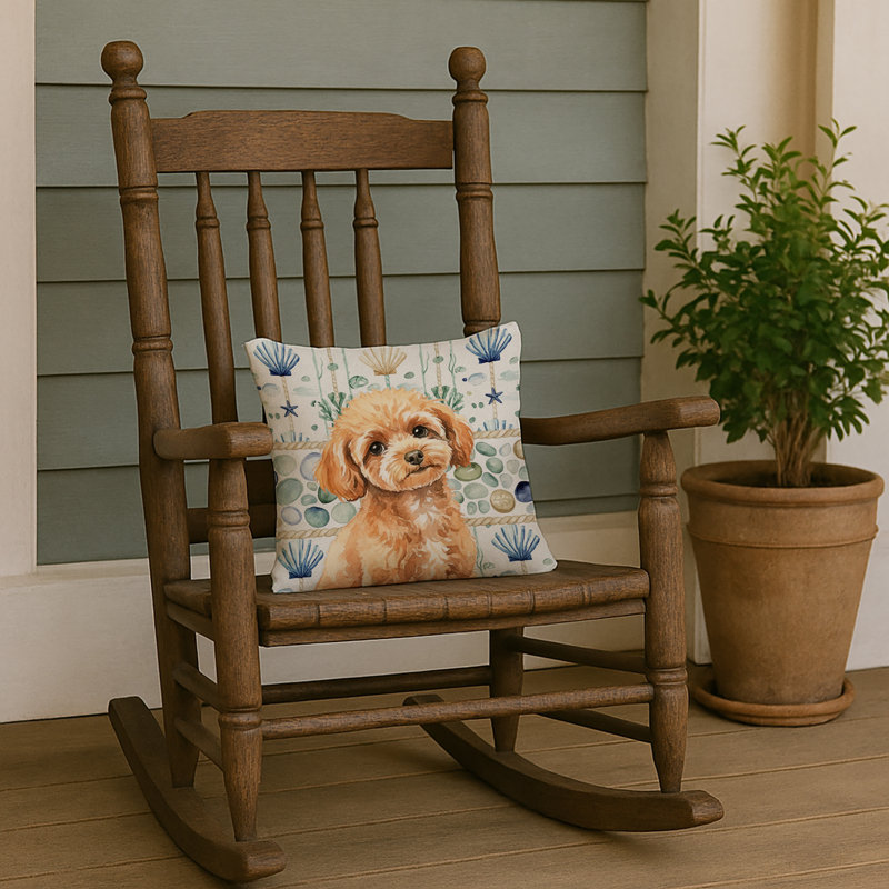 Coussin Toy, Jouet caniche abricot, Carré 14 po