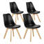 Ensemble table et chaises de cuisine rondes de style industriel Amous de 119 cm (47 po) avec chaises de salle à manger de 83 cm (32,8 po) de hauteur.-616339479-616339478-616339476