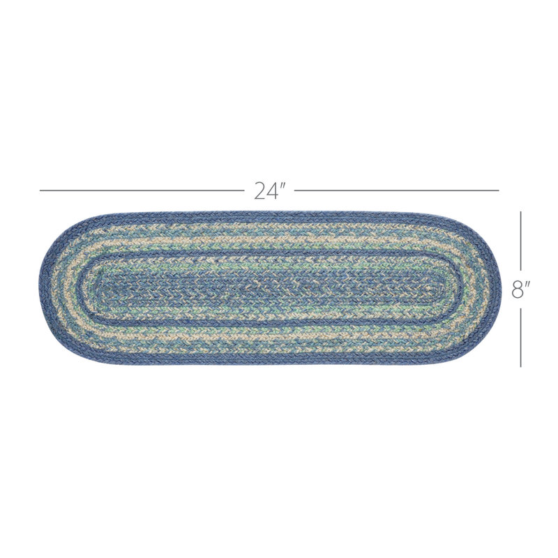 Tapis de couloir Milja, L 24 po x l 8 po, Bleu