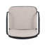 Fauteuil club d'extérieur en PP, structure noire avec coussin beige, ensemble de 2