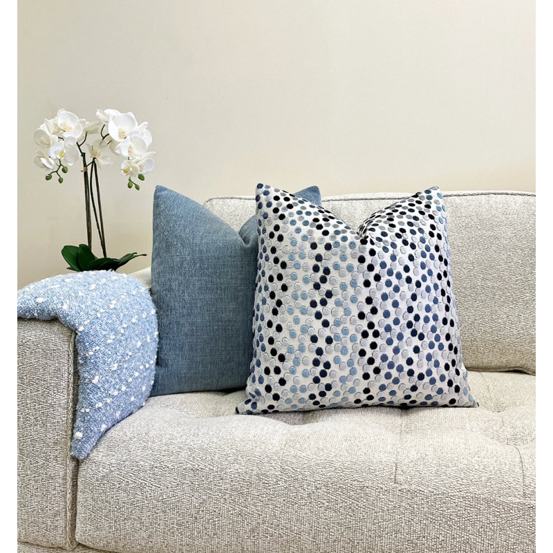 Housse de coussin Confetti, H 20 po x l 20 po, Bleu