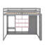 Lit mezzanine en bois pleine grandeur avec garde-robe, tablettes et armoire-501571874-501571876