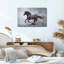 Art mural sur toile au galop cheval gris dans une atmosphère gris fumé-1465462249