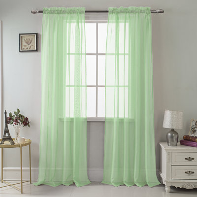 Panneau de rideau transparent simple de couleur unie avec passe-tringle Landose