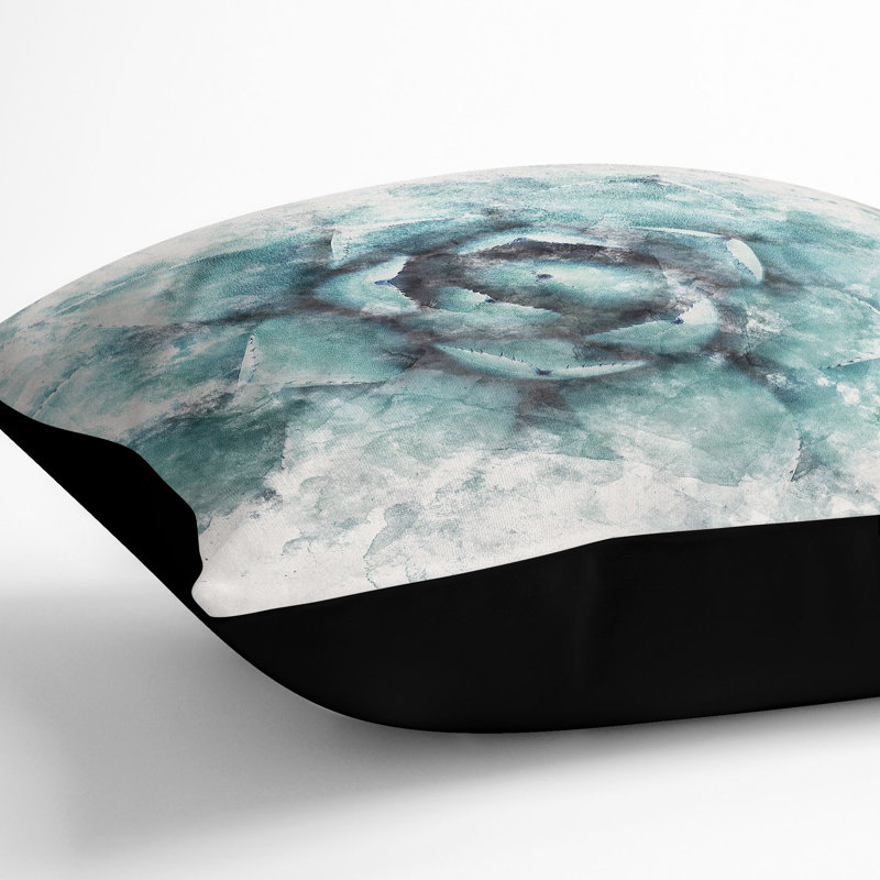 Floral Square Throw Cushion, 55cm H x 55cm W x 20cm D, Black