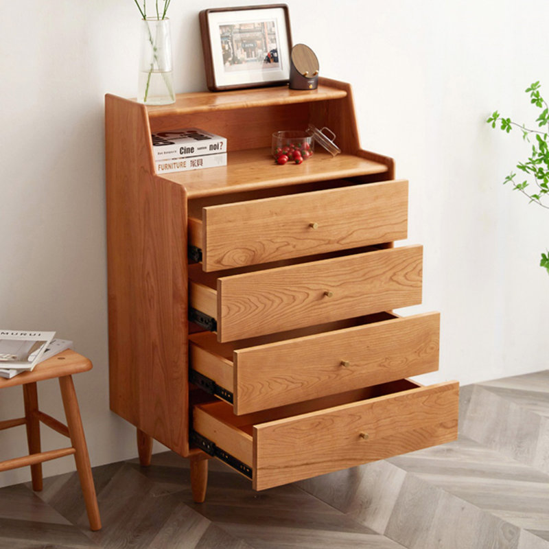 Commode d'appoint en bois massif simple cerise