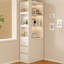 Armoire de coin en bois manufacturé blanc-1076355182