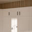 Tariah Modern top unit for wardrobes, stackable, 3 doors with black contrast handles, engineered wood, add-on for wardrobes, white, 133.2 cm W x 38.1 cm H x 54.2 cm D