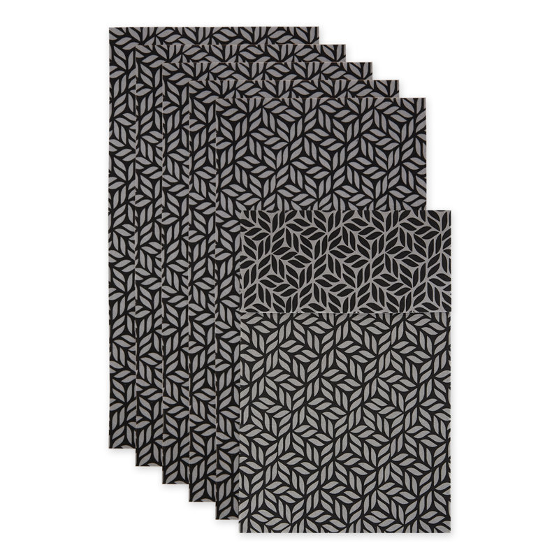 Doublure abstraite à imprimé de feuilles, gris