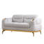 Meuble de salon moderne 3 pièces en crème, chenille douce, détails dorés et soutien lombaire gris, 2 options, structure en bois, accoudoirs roulés, conçu pour une assise confortable