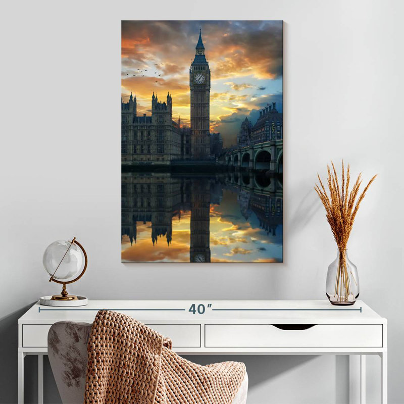 Aime Big Ben At Sunset, 30" H x 20" W
