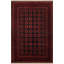 Tapis décoratif à motif frangé rouge et noir-1266018108