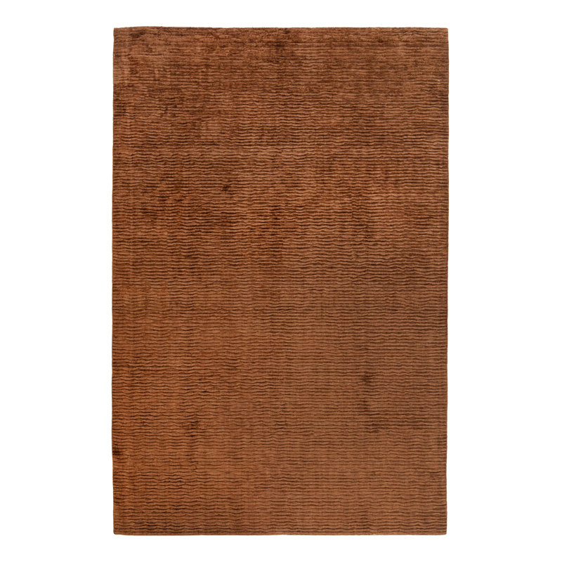 Toffee Texture Silk Rug, Rectangle 6' x 9'