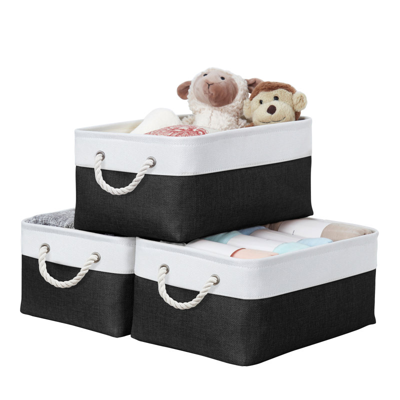 Ensemble de bacs en tissu, Noir