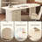 Cream Wood Sintered Stone Writing Desk-66699877