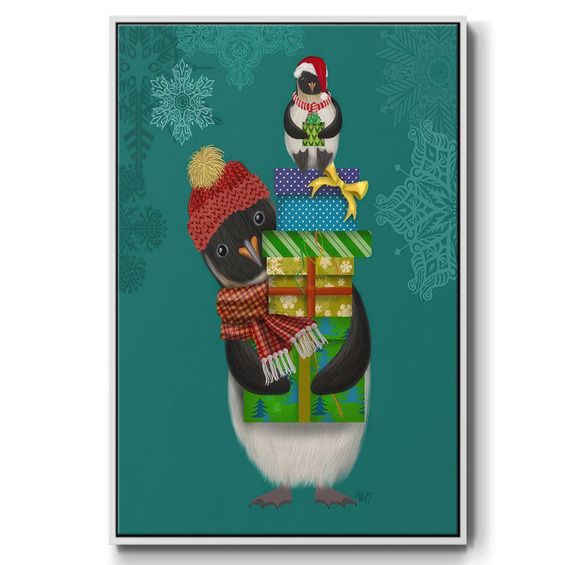 Cadeaux de Noël pingouin, Blanc, H 41 po x l 27 po x P 1,5 po