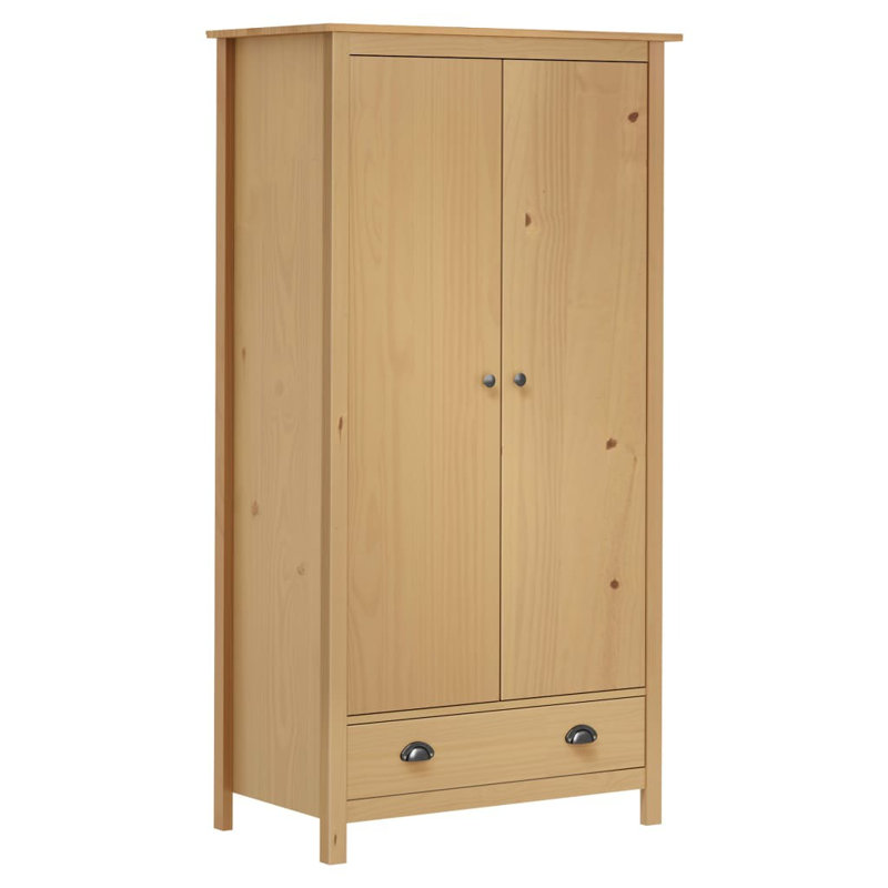 Funkhouser 2 Door Solid Wood Wardrobe, Brown