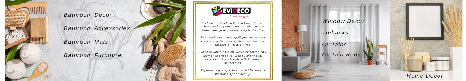 evideco french home goods from bathroom accessories, bathroom furniture, doormats, window treatments