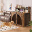 Cage pour chien de 119 cm (47 pouces) avec tablette de rangement ouverte et deux crochets latéraux, structure robuste en fer et bois, table d'appoint pour grands chiens-661481832