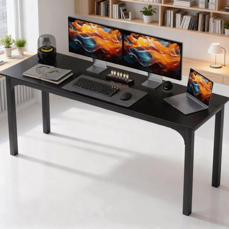 Bureau d'ordinateur, bureau avec pieds en métal, pour la maison et le bureau, Noir