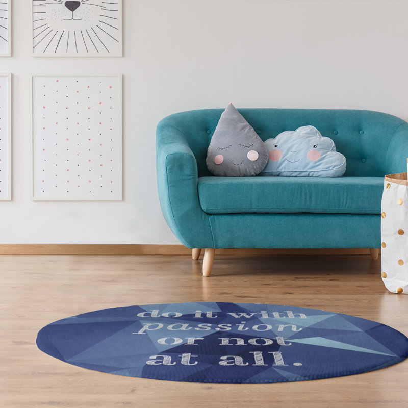 Tapis de poly-chenille en poly-citation passion, Rond 5 pi